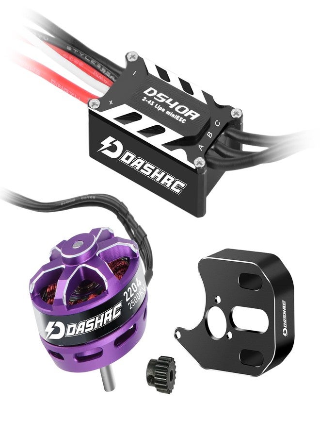 DashRC 2204 2500KV Brushless Outrunner Motor with 40A ESC & Mount Upgrade Kit for Axial SCX24 1/24 RC Crawlers - Image 1